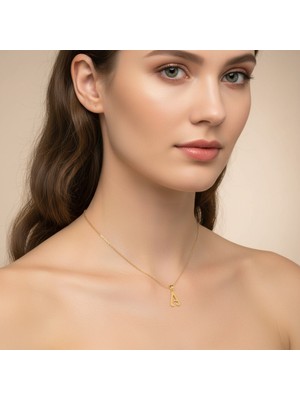 Tabitela 8 Ayar Altın Kolye Ucu Harf A   GM6002 0.5 gr