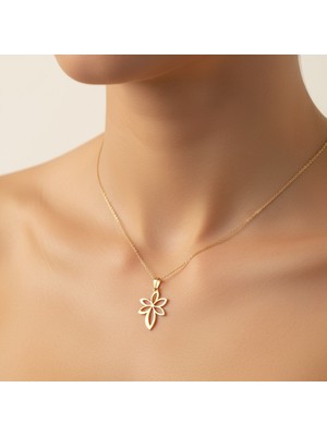TabiTela 14 ayar altın kolye ucu çiçek GM3814 1 gr