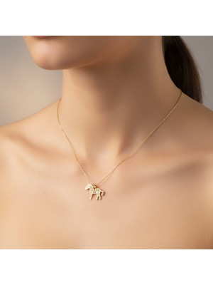 TabiTela 8 ayar altın kolye ucu zebra GM5832 0.5 gr