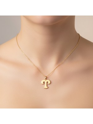 Tabitela 8 Ayar Altın Kolye Ucu Harf T   GM6220 1 gr