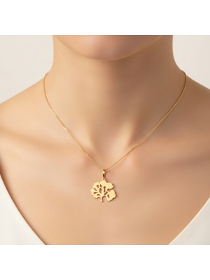 Tabitela 8 Ayar Altın Kolye Ucu Mercan   GM4212 0.5 gr