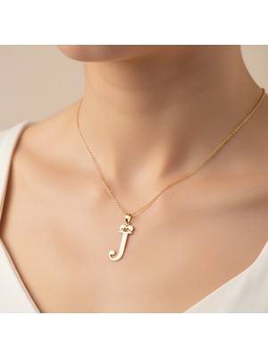 Tabitela 8 Ayar Altın Kolye Ucu Harf J   GM6090 1 gr