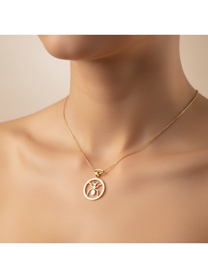 TabiTela 14 ayar altın kolye ucu karınca   GM4422 1 gr