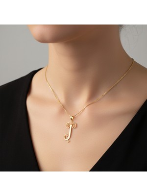 TabiTela 8 ayar altın kolye ucu Harf J   GM6083 0.5 gr