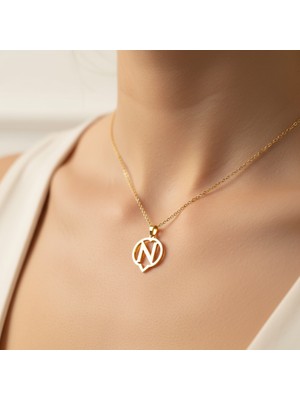 Tabitela 14 Ayar Altın Kolye Ucu Harf N   GM6134 0.5 gr