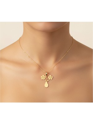 TabiTela 8 ayar altın kolye ucu çiçek GM3781 0.5 gr