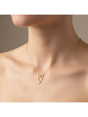 TabiTela 14 ayar altın kolye ucu üçgen   GM3638 1 gr