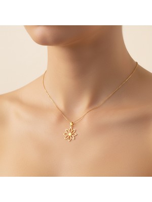 Tabitela 14 Ayar Altın Kolye Ucu Çiçek GM3793 1 gr
