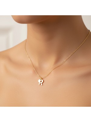 TabiTela 8 ayar altın kolye ucu Harf R   GM6172 0.5 gr