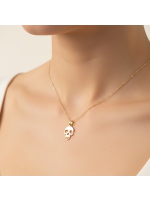 Tabitela 8 Ayar Altın Kolye Ucu Kafatası   GM3993 0.5 gr