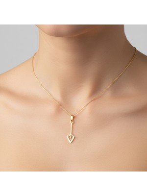 TabiTela 8 ayar altın kolye ucu ok   GM4136 1 gr