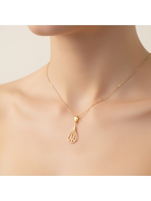 TabiTela 14 ayar altın kolye ucu güzel tasarımlar GM4810 0.5 gr