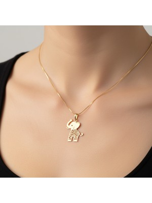 Tabitela 8 Ayar Altın Kolye Ucu Fil GM4593 0.5 gr