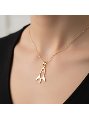 TabiTela 14 ayar altın kolye ucu roket gemisi   GM4946 0.5 gr