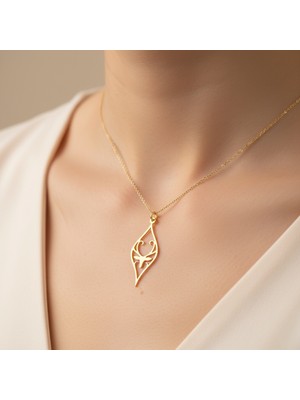 TabiTela 14 ayar altın kolye ucu ceren ya karaca GM6620 1 gr