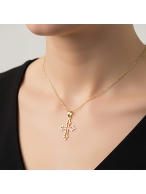 Tabitela 14 Ayar Altın Kolye Ucu Haç GM4244 0.5 gr