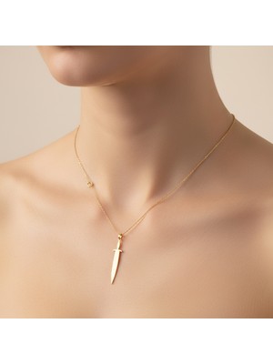 Tabitela 8 Ayar Altın Kolye Ucu Hançer   GM6597 0.5 gr