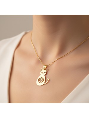 Tabitela 8 Ayar Altın Kolye Ucu Kedi GM6265 0.5 gr