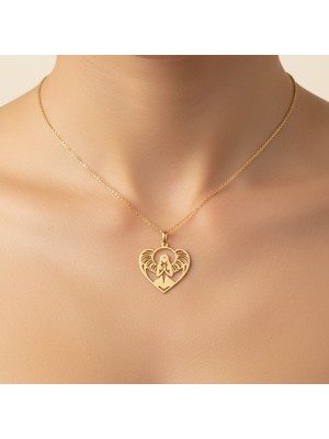 TabiTela 14 ayar altın kolye ucu melek   GM5991 1 gr
