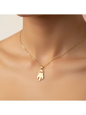 TabiTela 14 ayar altın kolye ucu hayalet   GM3932 0.5 gr