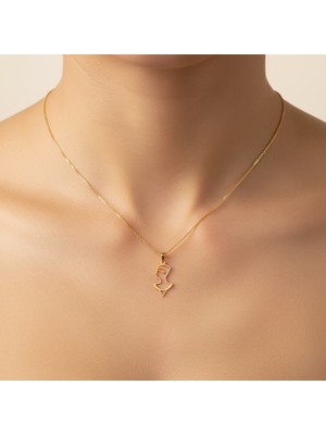 Tabitela 8 Ayar Altın Kolye Ucu Nefertiti   GM4355 1 gr