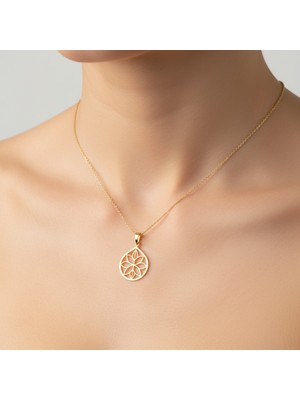 TabiTela 14 ayar altın kolye ucu Mandela   GM4738 0.5 gr