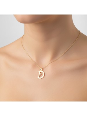 TabiTela 14 ayar altın kolye ucu Harf D   GM6026 0.5 gr