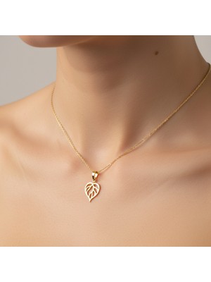 Tabitela 8 Ayar Altın Kolye Ucu Taç Yaprağı   GM4851 0.5 gr