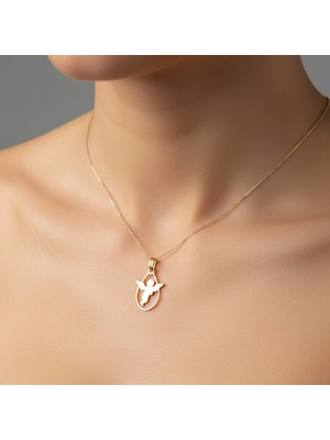 TabiTela 14 ayar altın kolye ucu küçük melek   GM6534 0.5 gr