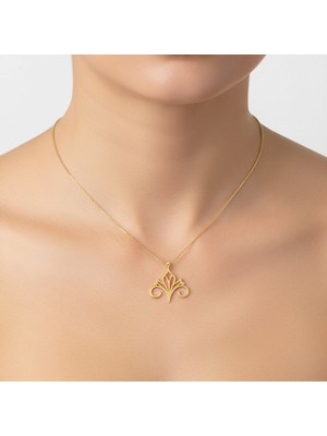 TabiTela 14 ayar altın kolye ucu taç   GM3883 1 gr
