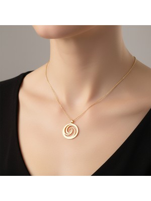 TabiTela 14 ayar altın kolye ucu galaksi spiral   GM4653 0.5 gr