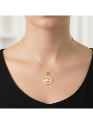 TabiTela 14 ayar altın kolye ucu Gökyüzü   GM5035 1 gr