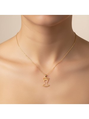 TabiTela 14 ayar altın kolye ucu Nefertiti   GM4362 1 gr