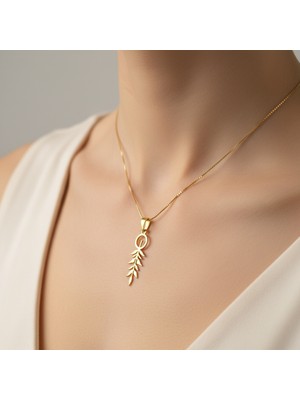 TabiTela 14 ayar altın kolye ucu buğday başağı GM5809 1 gr