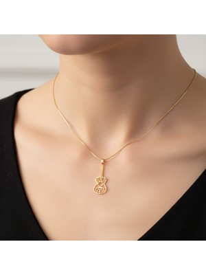 Tabitela 14 Ayar Altın Kolye Ucu Gitar   GM4390 0.5 gr