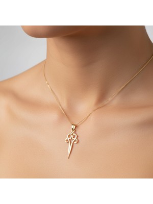 Tabitela 8 Ayar Altın Kolye Ucu Tarak ve Makas   GM3834 0.5 gr