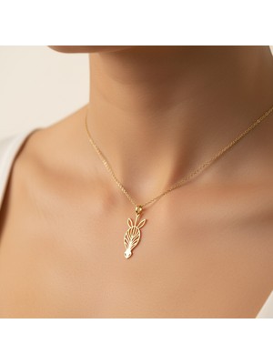 Tabitela 8 Ayar Altın Kolye Ucu Zebra GM5836 0.5 gr