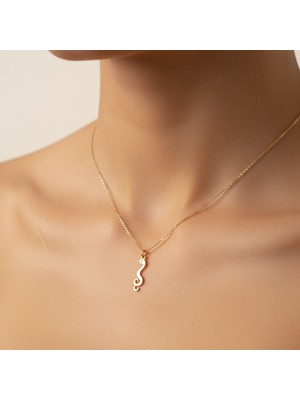 TabiTela 8 ayar altın kolye ucu yılan   GM3842 0.5 gr