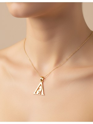 Tabitela 14 Ayar Altın Kolye Ucu Harf A   GM2600 1 gr