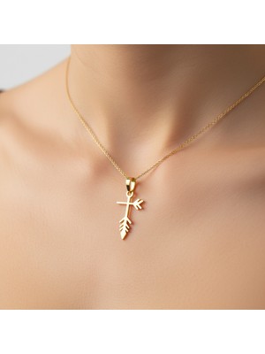 Tabitela 8 Ayar Altın Kolye Ucu Ok   GM4120 1 gr