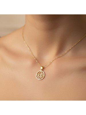 TabiTela 14 ayar altın kolye ucu Horus'un Gözü   GM3650 0.5 gr