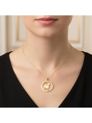 TabiTela 8 ayar altın kolye ucu Oğlak   GM6508 1 gr