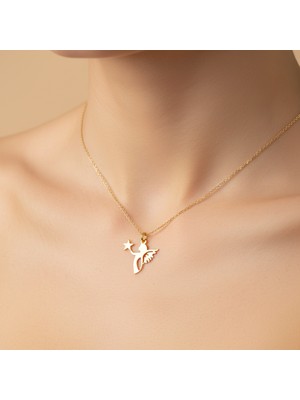 TabiTela 14 ayar altın kolye ucu melek   GM5985 0.5 gr