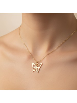 TabiTela 8 ayar altın kolye ucu kelebek GM6814 0.5 gr