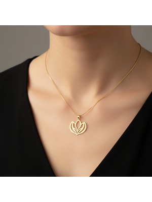 Tabitela 14 Ayar Altın Kolye Ucu Taç Yaprağı   GM4840 1 gr