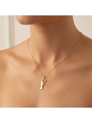 Tabitela 8 Ayar Altın Kolye Ucu Harf F   GM6041 0.5 gr