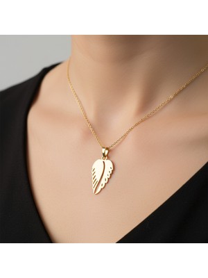 TabiTela 14 ayar altın kolye ucu melek kanatları   GM6379 1 gr