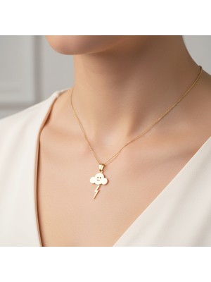 TabiTela 14 ayar altın kolye ucu bulut GM5901 0.5 gr