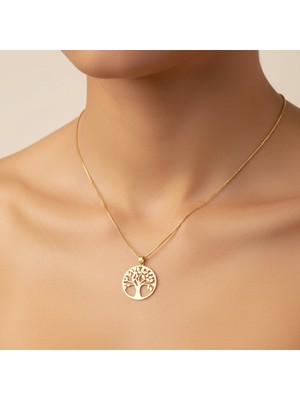 TabiTela 8 ayar altın kolye ucu ağaç GM5108 0.5 gr