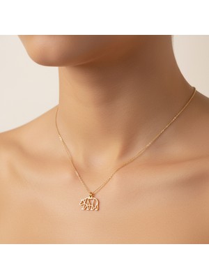 TabiTela 8 ayar altın kolye ucu ayı GM6455 1 gr